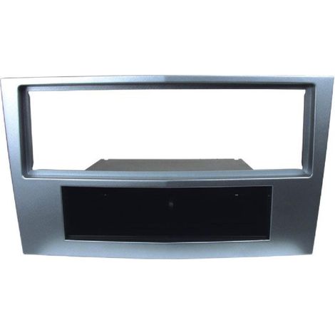 Facade autoradio compatible avec Opel Corsa D 06-11 - Argent - avec vide poche