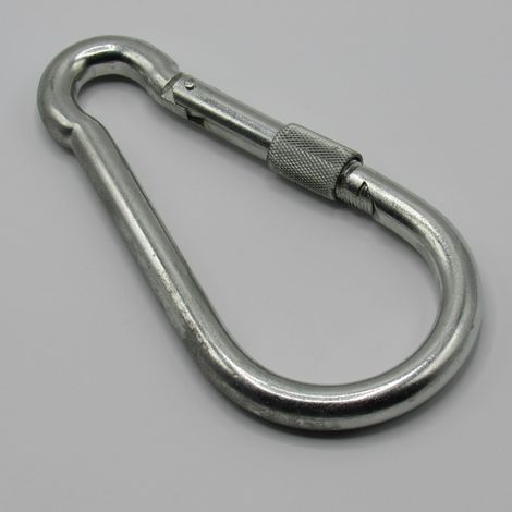 Locking Carabiner Clip Snap Hook 12MM (Zinc Plated Spring Loaded Carbine)