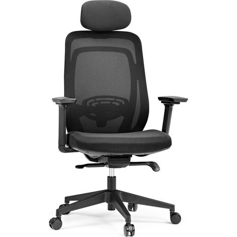 Bürostuhl / Drehstuhl Vivadapt Netzstoff / Sitz Stoff schwarz hjh OFFICE (1/5)