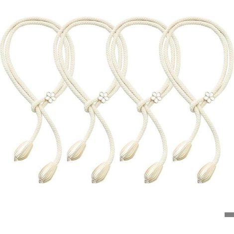 Lot de 4 embrasses de rideaux en coton tissé main – Déco maison et bureau (1/5)