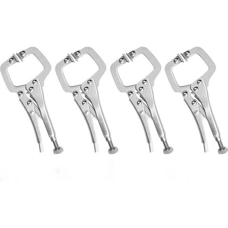 BRAVIX 6.5" Serre Joint en Métal en C avec Vis Réglable et Plaques Pivotantes (Lot de 4) - Mini Pince de Serrage de Soudure pour les Surfaces Inégales, Angles, Artisanat et Loisirs