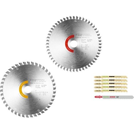 Festool – Lame de scie circulaire 160mm pour bois dur – Coupe fine HW 160x1,8 – Assortiment de 5 lames pour scies circulaires et sauteuses