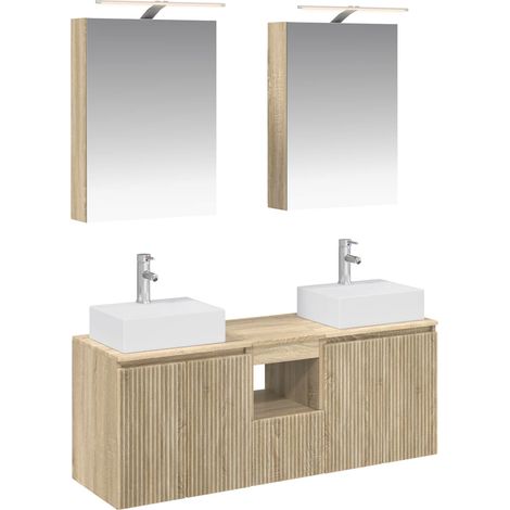 Bathroom Cabinet Set 5 pcs Sonoma Oak Engineered Wood vidaXL (1/5)