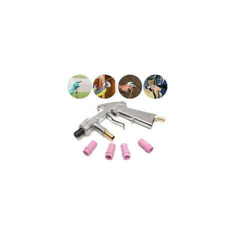 Pistolet de sablage – Pression 2-8 bars – avec Raccord d’air comprimé et 4 Buses céramique 4.5/5/6/7 mm – .Éradication de Rouille et Peinture (1/5)