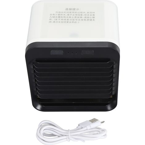 Ortviai Ventilateur personnel avec brumisation, batterie 5000 mAh, réservoir 200 ml, silencieux, noir et blanc (1/5)