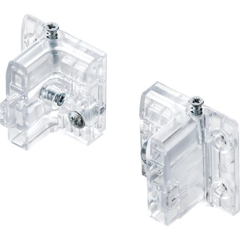 Attaches façade pour panier coulissant fond mélaminé – Jeu de 2 attaches droite et gauche – Fixation pour bois dur – VIBO