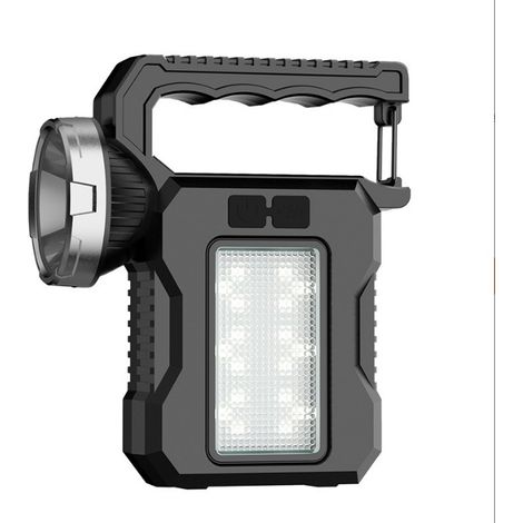 Lampe torche solaire portable, LED haute luminosité, rechargeable par USB, multifonctionnelle, pour une utilisation en extérieur, (1/2)