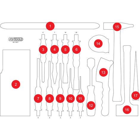 KS TOOLS bandeja de espuma vacía para 811.1017 - 811.1017-97