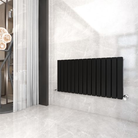 600 x 1020mm Double Designer Flat Panel Central Heating Radiator MATT BLACK