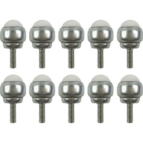 10Pcs Roulettes À Billes Pivotantes, Roues De Roulette De Tige De Taureau En Acier Au Carbone Avec Tige De Filetage M5, Mini Roue Universelle À Roulement À Billes Pour Meubles (1/5)