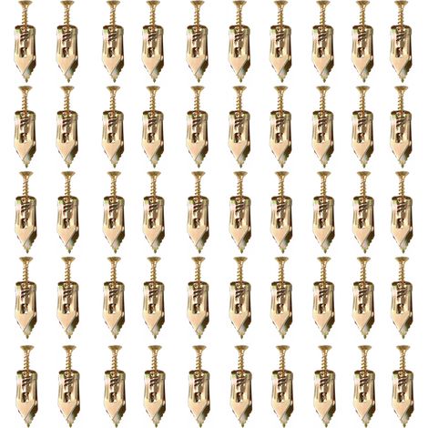100 pièces Cheville d'expansion pour plaques de plâtre, acier haute résistance, finition zinguée, fixation béton et placo (1/5)