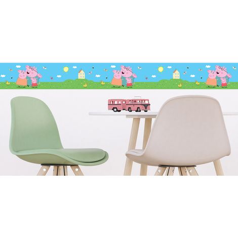 Frise auto-collante Peppa Pig avec sa famille - 1 rouleau de 0,97 x 5 m (1/2)
