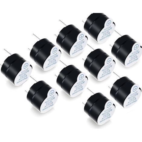 10 Pcs Black Electronic Buzzer, DC 5V Active Buzzers, Long and Continuous Piezoelectric Electronic Buzzer