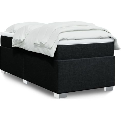 Boxspringbett mit Matratze Schwarz 90x190 cm Stoff