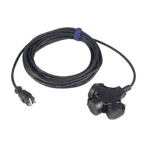 Prolunga Corrente [ Spina schuko in gomma - Presa schuko, Connettore volante] 16 A Nero 3 m SIROX 345.503 (1/2)