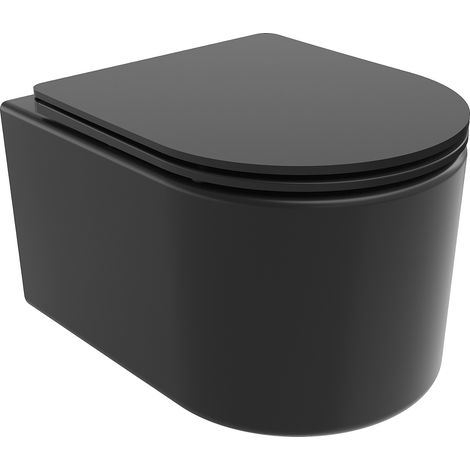 Mexen Sofia WC-Schüssel Rimless Tornado mit langsam schließender Slim-Sitzplatte, Duroplast, schwarz matt - 30541085T (1/5)