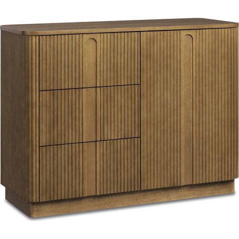 Teamson Home Sideboard Cabinet with 3 Drawers, Single Door and Adjustable Shelf, Dining Room Storage Furniture, Tan Finish (1/5)