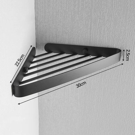 (Noir) Étagère d'angle de salle de bain, organisateur mural, porte-shampoing, rangement pour douche, accessoires de salle de bain, étagère pour appareils électroménagers EL433 (1/5)