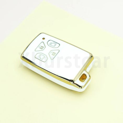 Coque de télécommande en TPU tendance (4 boutons, blanche (GLD)) pour Toyota Noah Voxy Alphard Vellfire Previa Estima Isis,Housse de clé de voiture pou (1/5)
