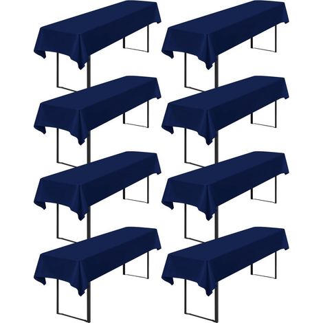 8er-Pack Tischdecken Bierzeltgarnitur 100x250cm Marineblau, wasserdicht & pflegeleicht