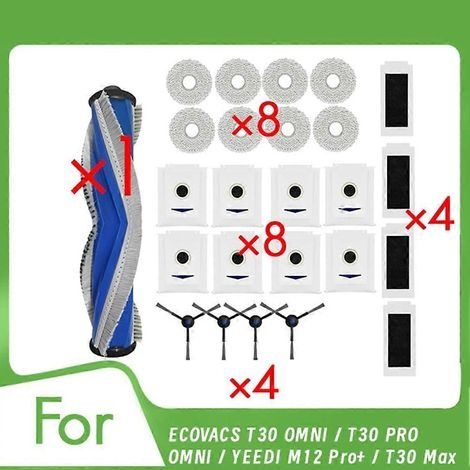 Accessoires ultra-résistants pour aspirateurs robots ECOVACS T30 OMNI / T30 PRO OMNI / YEEDI M12 Pro+ / T30 Max (1/5)