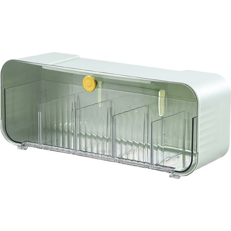 Lot sous-vêtements mural transparent 6 cellules boîte rangement suspendue accrochée étagère chaussettes tiroir vert (1/5)