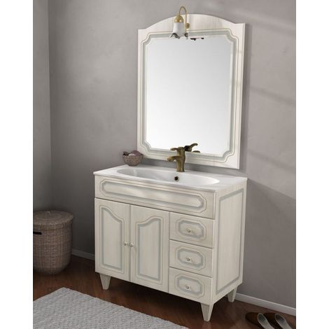 Bagno Italia Mobile Arredo Bagno arte povera decapè misure da 90 cm con lavabo e specchio Mobili