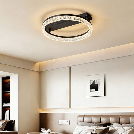 Elegante Kristall-Deckenlampe mit 56W LED, rundes Design Ø 50 cm, 3 einstellbare Farbtemperaturen, stilvolle Wohnraumleuchte für Wohnzimmer, Schlafzimmer und Esszimmer