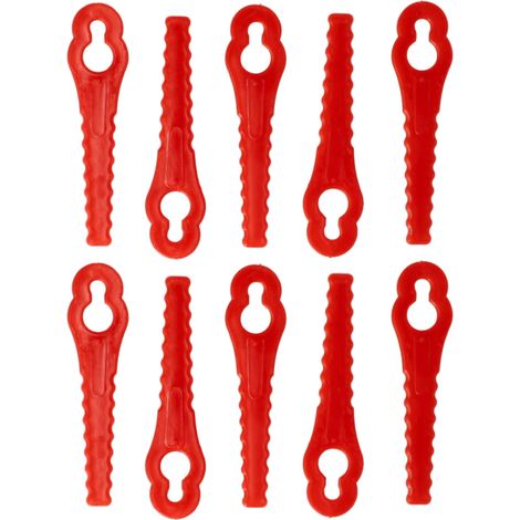 vhbw 10x Ersatz-Messer Ersatz für Güde 58586 für Rasentrimmer - Ersatzklinge Rot, Kunststoff