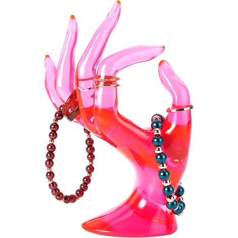 Support d'affichage de bijoux de main, support de bijoux de bracelets d'anneaux Support de main de forme OK Affichage de vitrine de bijoux pour la maison et le magasin, Rose, 1PC (1/5)