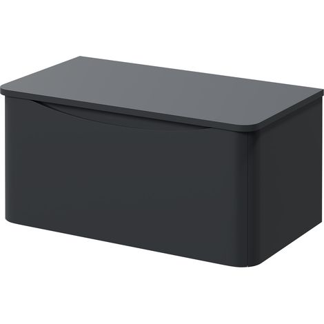 Vela Satin Anthracite 800mm Wall Mounted Single Drawer Vanity Unit for Countertop Basins (1/5)