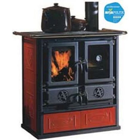 1PZ CUCINA A LEGNA ROSETTA 5.0 VST CERAMICA 7,2 KW LIBERTY BORDEAUX - misure cm.88,5x57,2x84,3h. - peso Kg.153