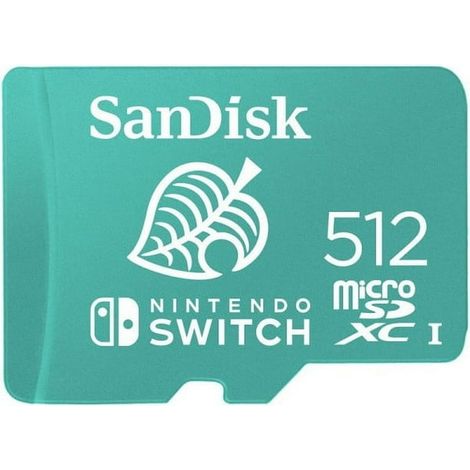 Carte mémoire SanDisk MicroSDXC UHS-I 52 Go pour Nintendo Switch, stockage haute vitesse idéale pour consoles, jeux et données.