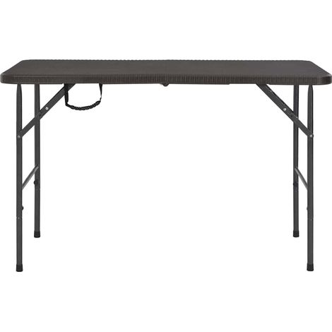 Table de jardin Table d'appoint, Table de Balcon, pliante Marron 120x60x74cm PEHD Aspect de rotin OIB7162E (1/5)