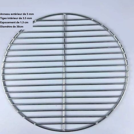 Grille De Barbecue Ronde En Acier Inoxydable Diamètre À 38 Cm (1/5)