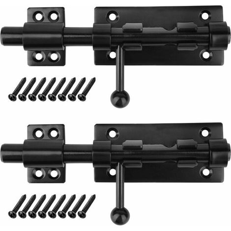 2-piece 160mm security latch, 304 stainless steel latches with 8.8mm padlock holes (1/4)