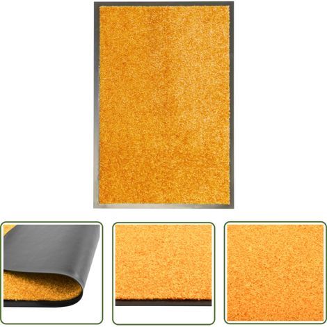 The Living Store Paillasson lavable Orange 40x60 cm - Tapis D'entrée - Paillasson Extérieur - Paillasson Intérieur - Tapis Absorbant - Tapis Lave-linge (1/5)
