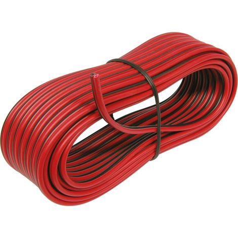 10m de Cable de haut-parleur 2x0.75mm2 noir rouge