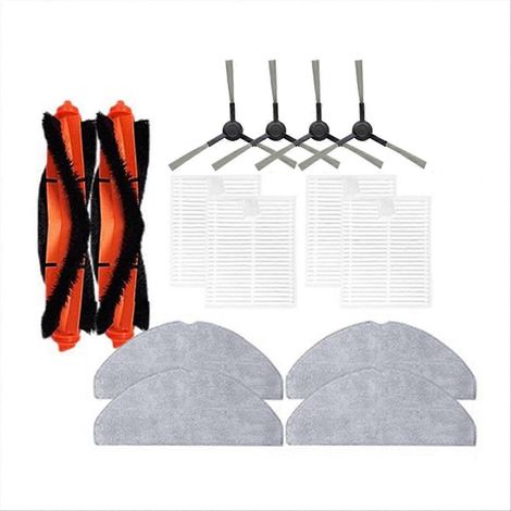 Pour S20 D106 E12 E10 B112 Pièces pour aspirateur de remplacement Brosse principale et brosse latérale Filtre HEPA Lingette de lavage (1/5)