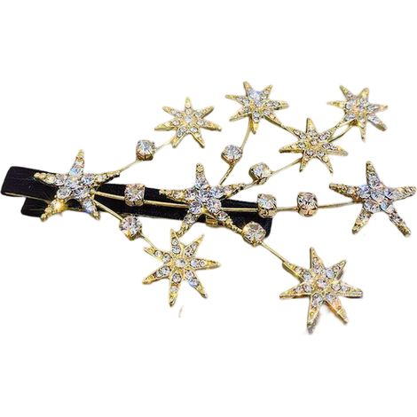Strass-Haarspange für Mädchen und Frauen, in Form eines glitzernden Sterns, Haaraccessoire (1/5)