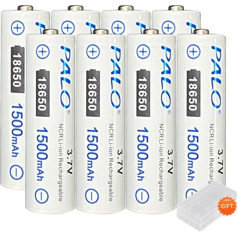 Batería de iones de litio, capacidad de 1500 mAh, voltaje de 3,7 V, paquete de 8 unidades (1/2)