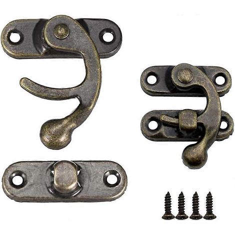 Lot de 20 loquets en métal couleur bronze, parfaits pour les boîtes en bois rétro et les boîtes à bijoux - Vis de fixation incluses (1/4)