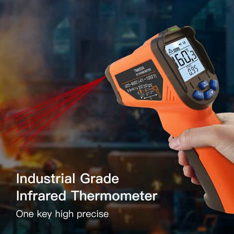 Thermomètre infrarouge portable sans contact haute précision, écran LCD rétroéclairé, pistolet de température industriel (1/5)
