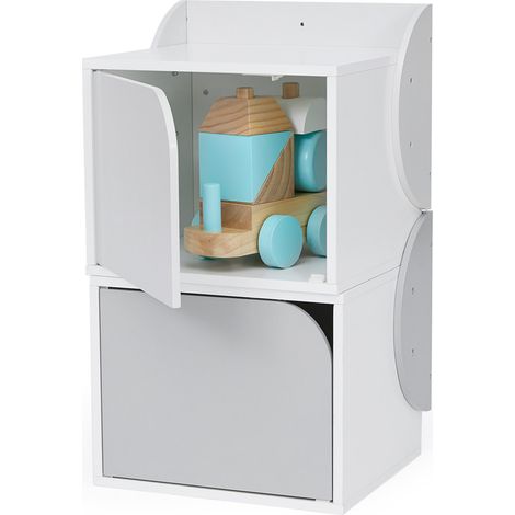 Teamson Kids ensemble table et 2 chaises enfant gris et blanc (1/5)