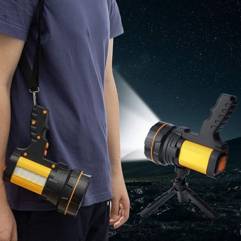 Extrem leistungsstarke LED-Taschenlampe, USB-wiederaufladbar, große 4-Zoll-Taschenlampe (1/5)