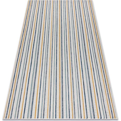 Tappeto SIZAL COOPER Strisce, Etno 22237 ecru / blu scuro multicolour 160x220 cm