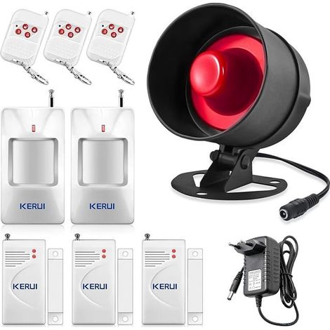 Alarme Maison sans Fil Kits de Sécurité pour la Maison détecteurs de Mouvement télécommandes sirène Alarme pour fenêtre Camping-Car Garage (1/3)
