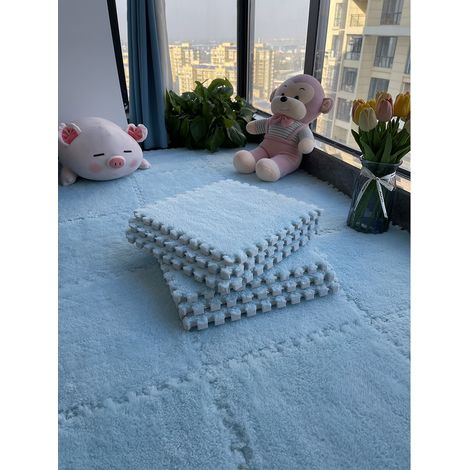 Tapis de sol en mousse épaisse 30x30cm, puzzle à assembler soi-même, antidérapant et insonorisé pour chambre, moquette moelleuse unie, découpable, lot adaptable à votre intérieur.