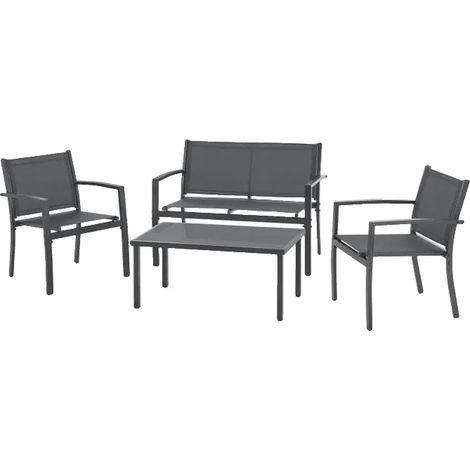 Conjunto de jardín No Name Cebu de acero gris 4 personas (1/3)