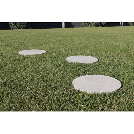 Feinsteinzeug Trittstein Stone Gres Ø 37,5 cm grau/beige